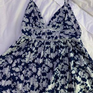 Blue Floral Flimsy Romper